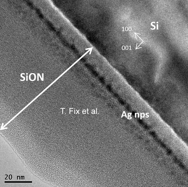 Ag nanoparticles implanted in SiON